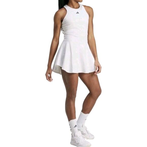 Adidas Tennis Y-Back Dress Womens Large 2 Piece With Shorts White New With Tags - Picture 2 of 16